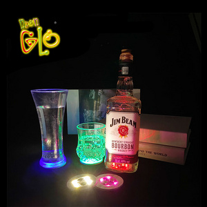 New Design Cup Eva Led Coaster Led Flashing Bottle Bottom Pads Light Up Promo Drink Led Light Sticker For Bottle