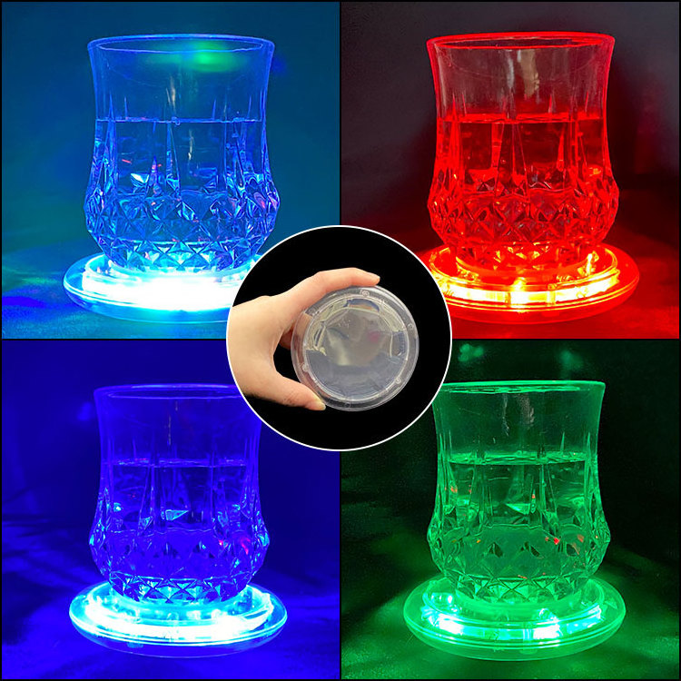 High Quality Rgb Atmosphere Lamp Intelligent Luminous Water Coaster Drink Glass Party Bottle Cup Mat