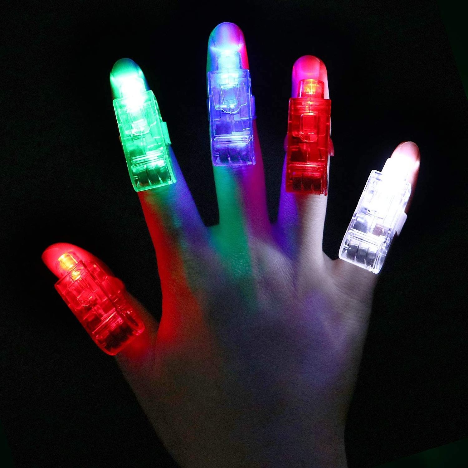 Led Glow Blue Finger Lights Party Led Laser Finger Light Led Light Up Finger Ring Toy For Kids