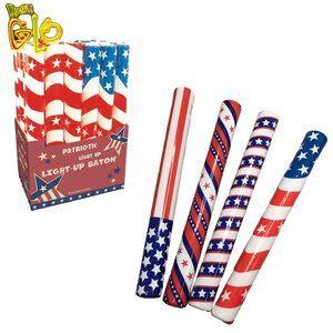 4th of July Party Supplies Led Foam Sticks Flashing Glow Sticks Light Up Baton Wands for Kids Fourth of July Party Decoration