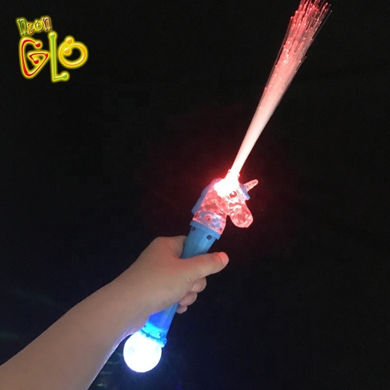 Custom party wholesale light up fiber unicorn led concert flashing foam stick