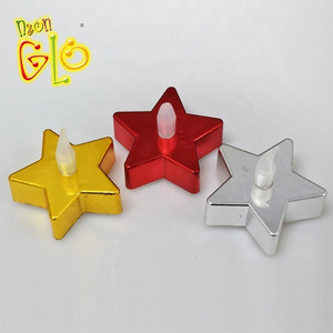 Electronic Battery Powered Flameless Flickering Led Star Tealight Candles