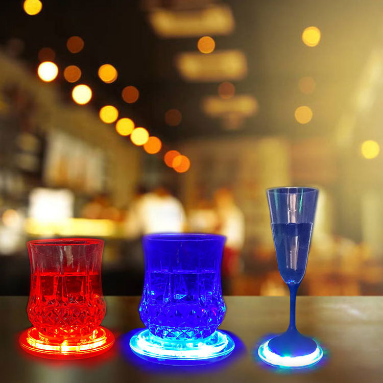 High Quality Rgb Atmosphere Lamp Intelligent Luminous Water Coaster Drink Glass Party Bottle Cup Mat