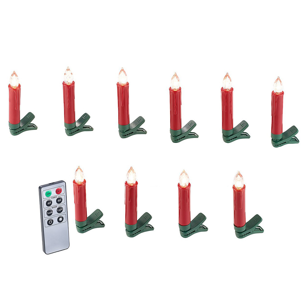 Light Flickering Led Candles With Remote Clip Light Christmas Decoration Candle Set Of 10 Flameless Led Tree Candle