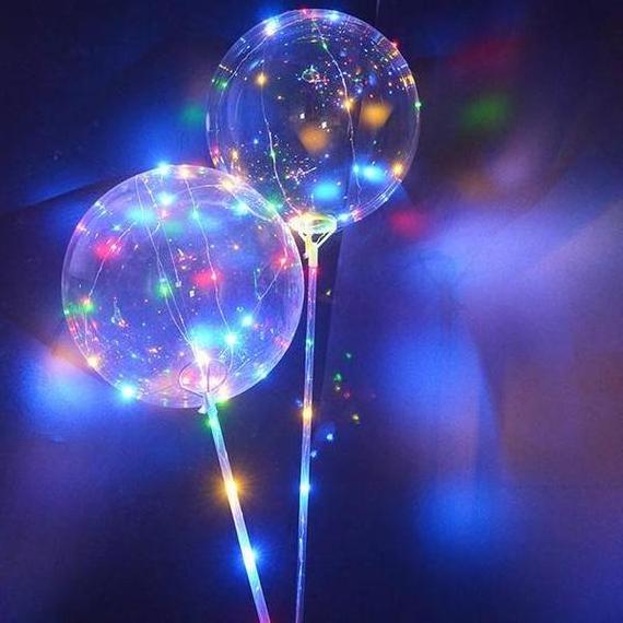 Neon-glo Valentine'S Day New Year Festival Happy Birthday Party Decoration Supplies Glowing In The Dark Led String Light Ballon