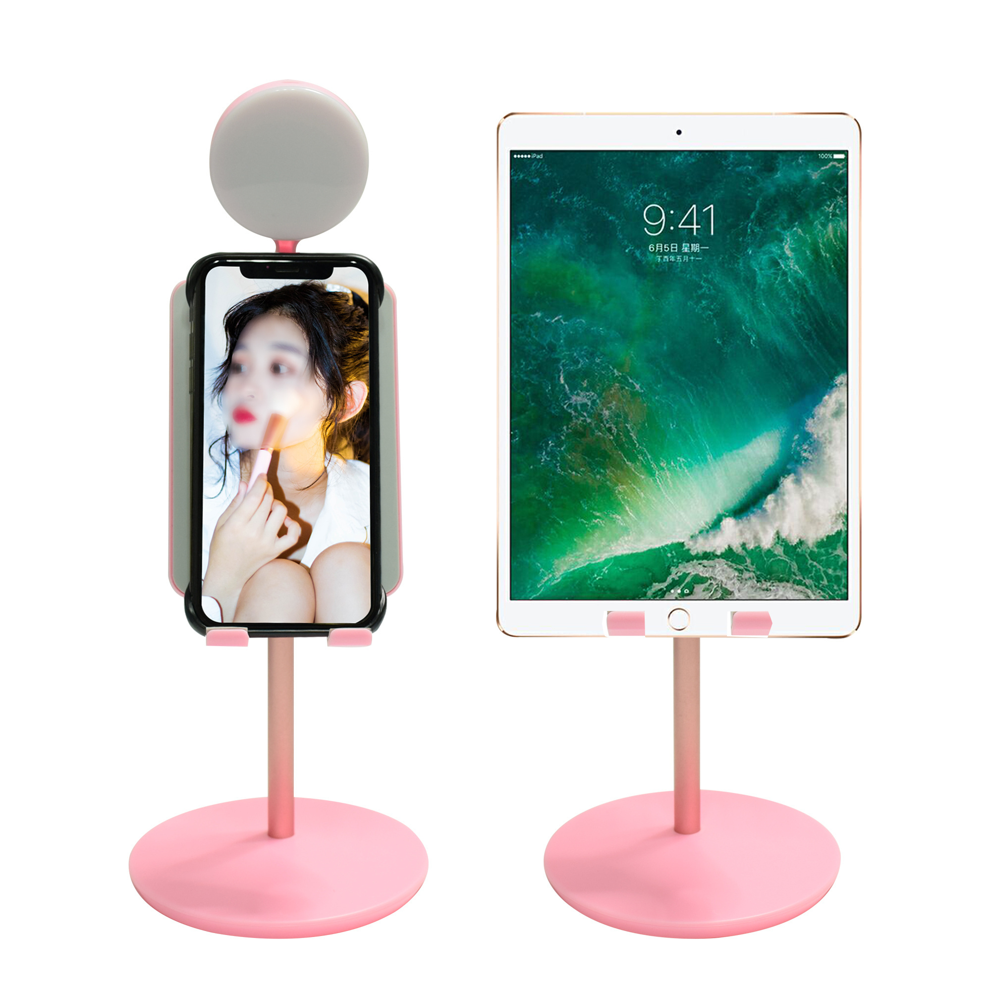 2021 Usb Led Mobile Small  Ring Fill Selfie Lights Clip Phone Private Stand  table  With Cell Light Holderusb For holder