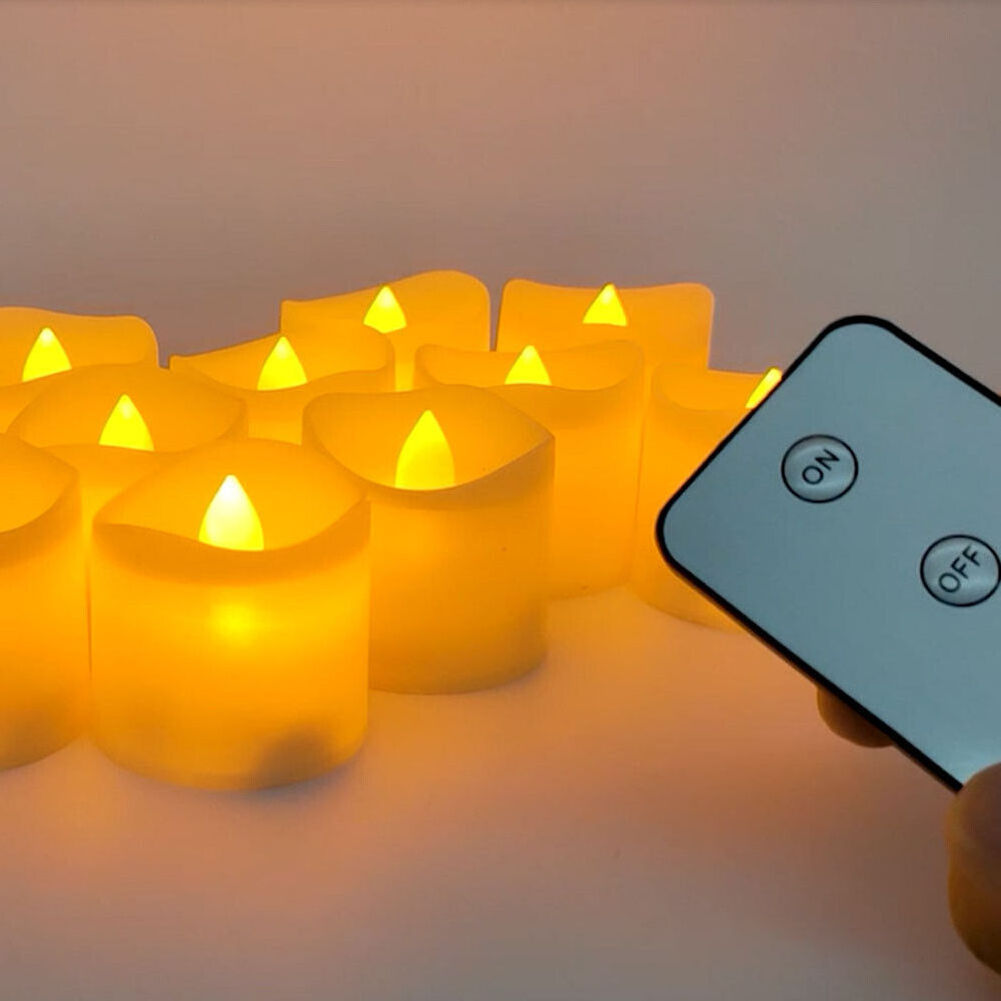 Remote Led Flameless Candle 24 Pcs Set Wedding Led Candle Light With Remote 3D Small Flickering Led Candle