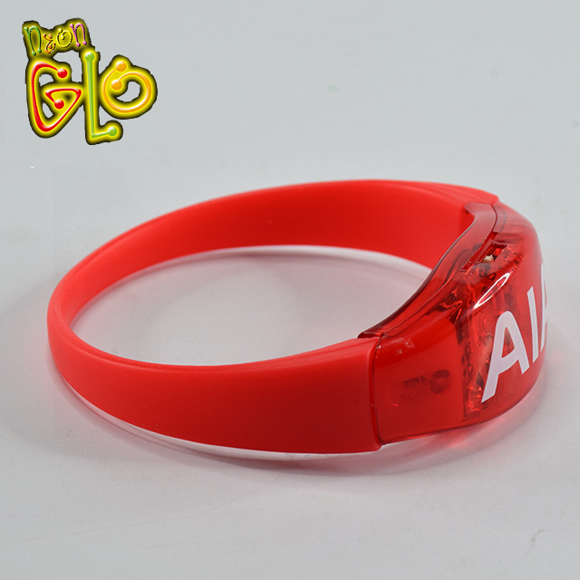 For Event Or Concert Custom Printing Silicone Flashing Pulseras LED Bracelet Light Up Wristband