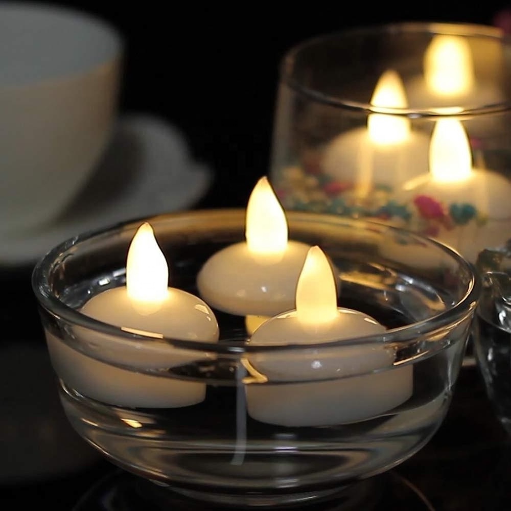 Water Activated  LED Tea Light Yellow Flicker Floating LED Tealight Candle