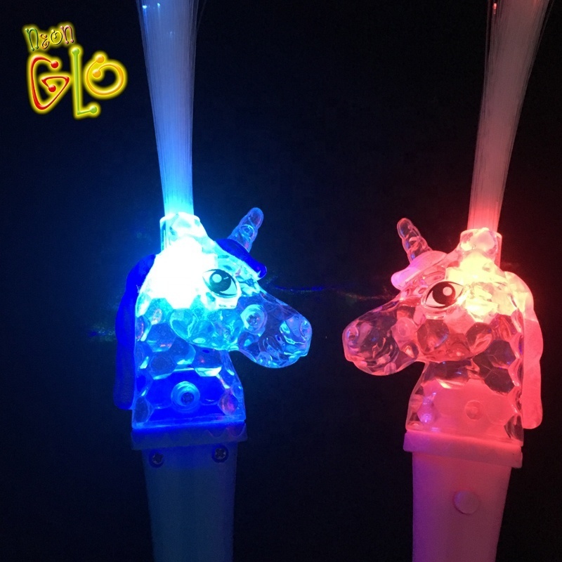 Custom party wholesale light up fiber unicorn led concert flashing foam stick