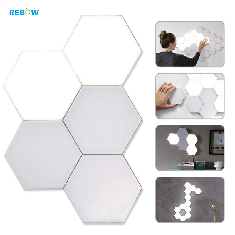 Bulk Blind Dropshipping Honeycomb Quantum Lamp Smart Modular Diy Geometric Wall Led Modular Night hexagon lights Touch Light