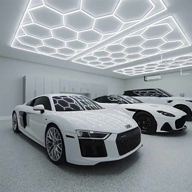 Free Design led hexagonal lights Custom hexagonal led light for Auto Detail Shop Barber Shop Hall Gym