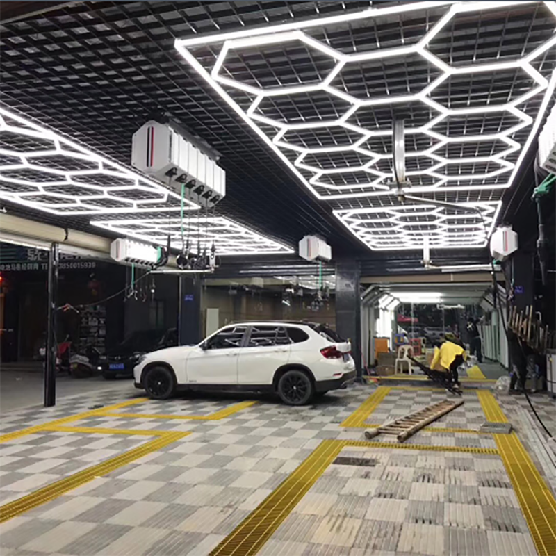 Free Design led hexagonal lights Custom hexagonal led light for Auto Detail Shop Barber Shop Hall Gym