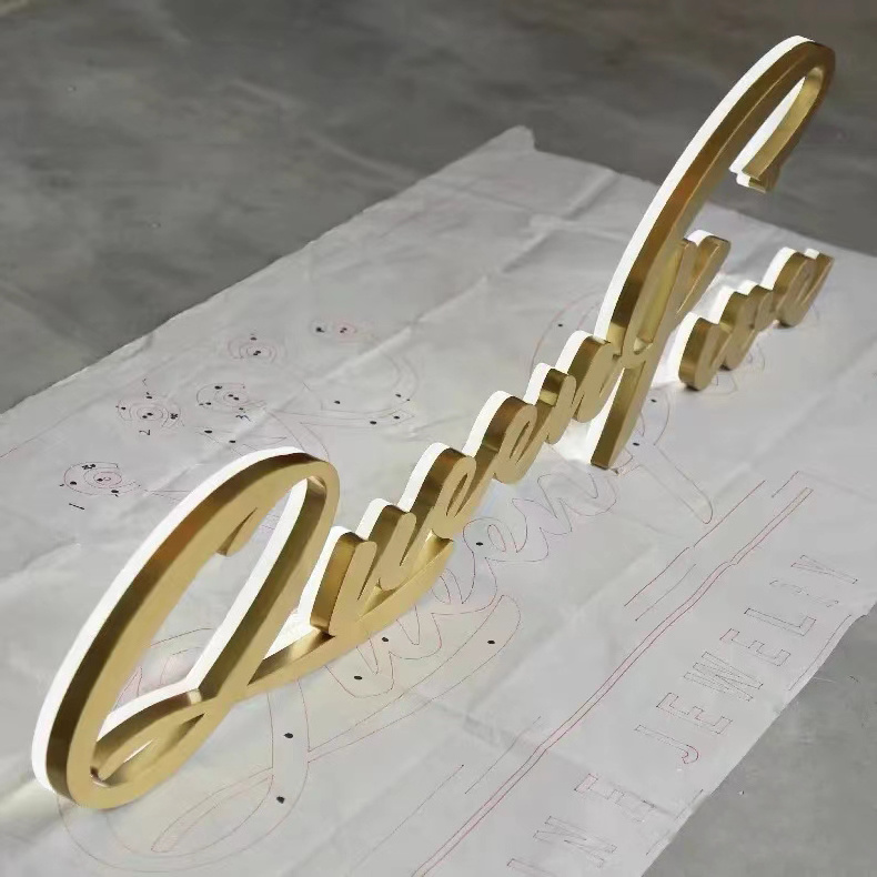 Custom Business Logo Name Sign 3D Mirror Gold Logo Neon Light Signs Acrylic Logo Business Stickers Wall Workshop