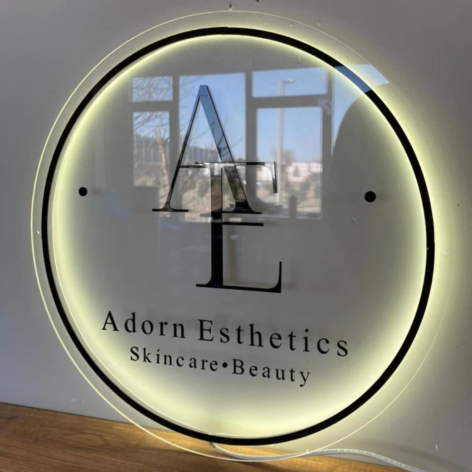 Business Studio Metal Wall Logo Display Sign Board Led Letters Sign For Beauty Salon