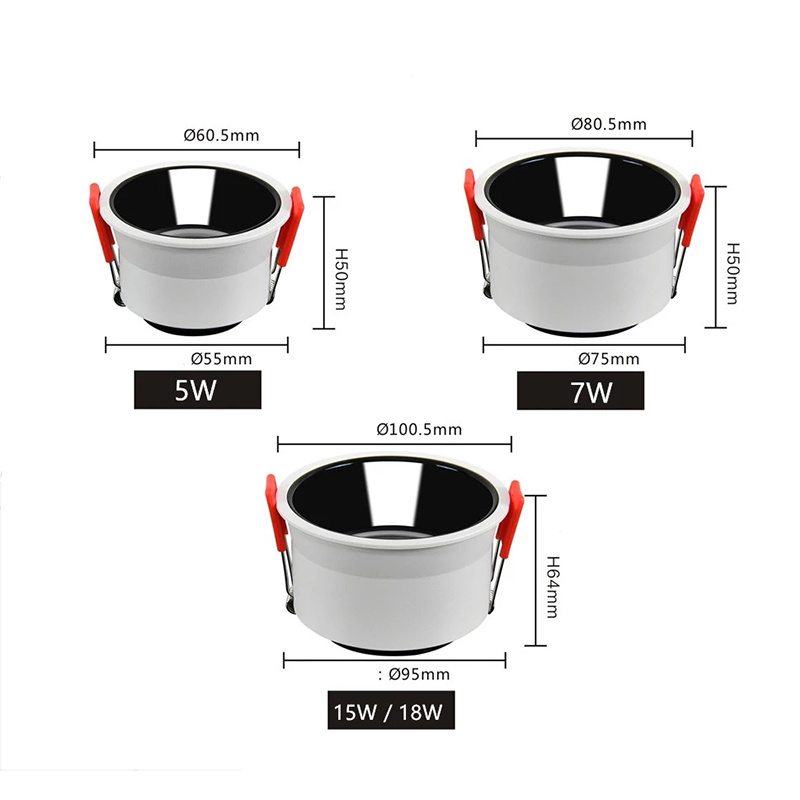 5W 7W 10W 12W 15W 3.5 Inch Recessed Ceiling LED Spot Down Light