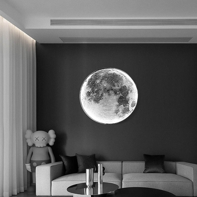 Bedroom Living Hall Room Lighting Fixture Modern Moon Wall Lamp