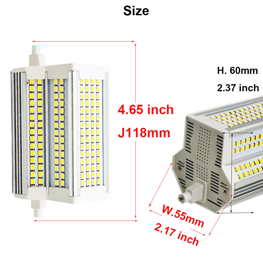 JLAPRIRA 500W Halogen 50W Double Ended J118 Flood Bulb Cool White 6000K 5400LM  R7S LED Bulb J118mm Dimmable