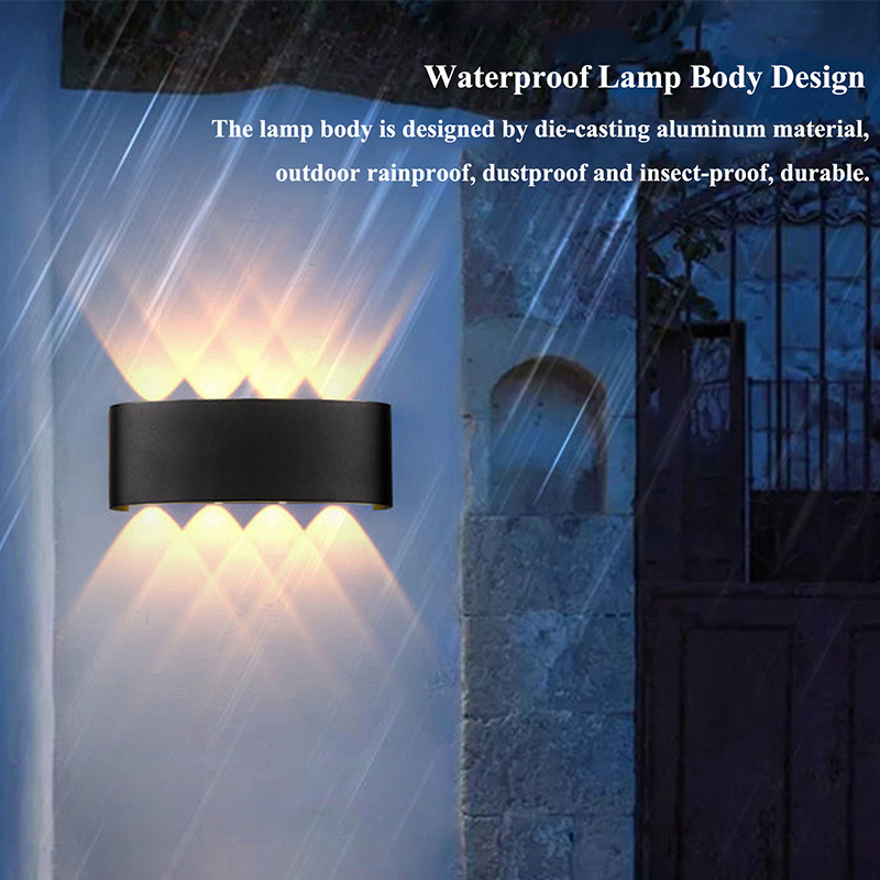 Neonlap Hot Sale Up And Down Wall Light 4w 6w 8w 10w Waterproof Garden Porch Sconce Lighting Modern Outdoor Led Wall Light