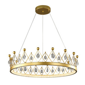 Home Living Fixture Decoration Crown Ceiling Crystal K9 Pendant Light Chandelier