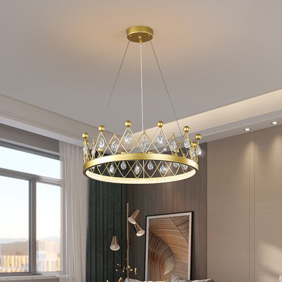 Home Living Fixture Decoration Crown Ceiling Crystal K9 Pendant Light Chandelier