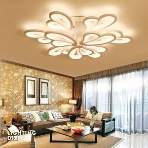 Modern Acrylic White Finish Dimmable Led Ceiling Lamp Metal Dining Room Ceiling Light