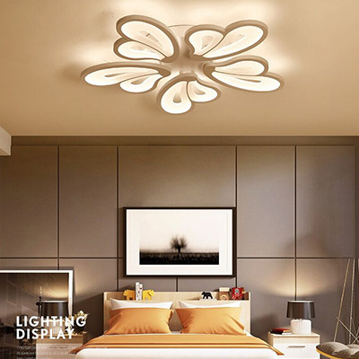 Modern Acrylic White Finish Dimmable Led Ceiling Lamp Metal Dining Room Ceiling Light