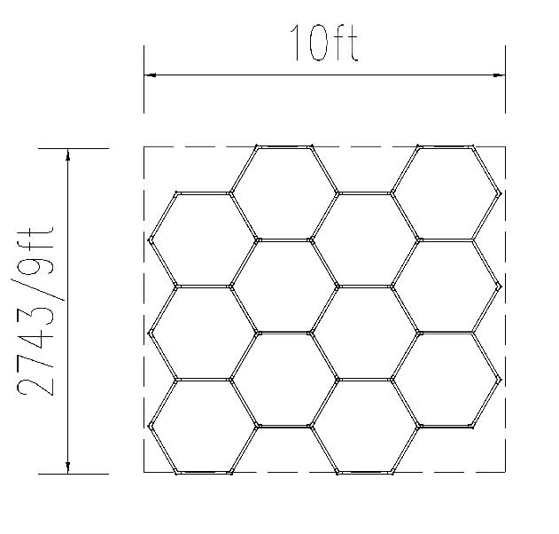 Factory Price 110V AC Car Shop Honeycomb Auto Detailing Hexagon Led Work Light For Garage