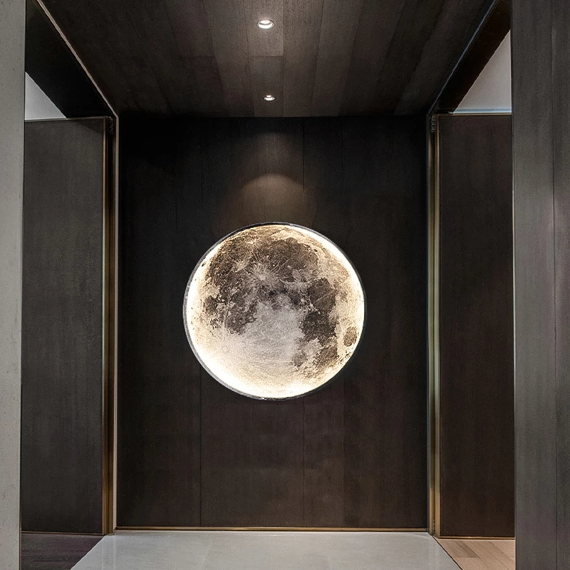 Bedroom Living Hall Room Lighting Fixture Modern Moon Wall Lamp