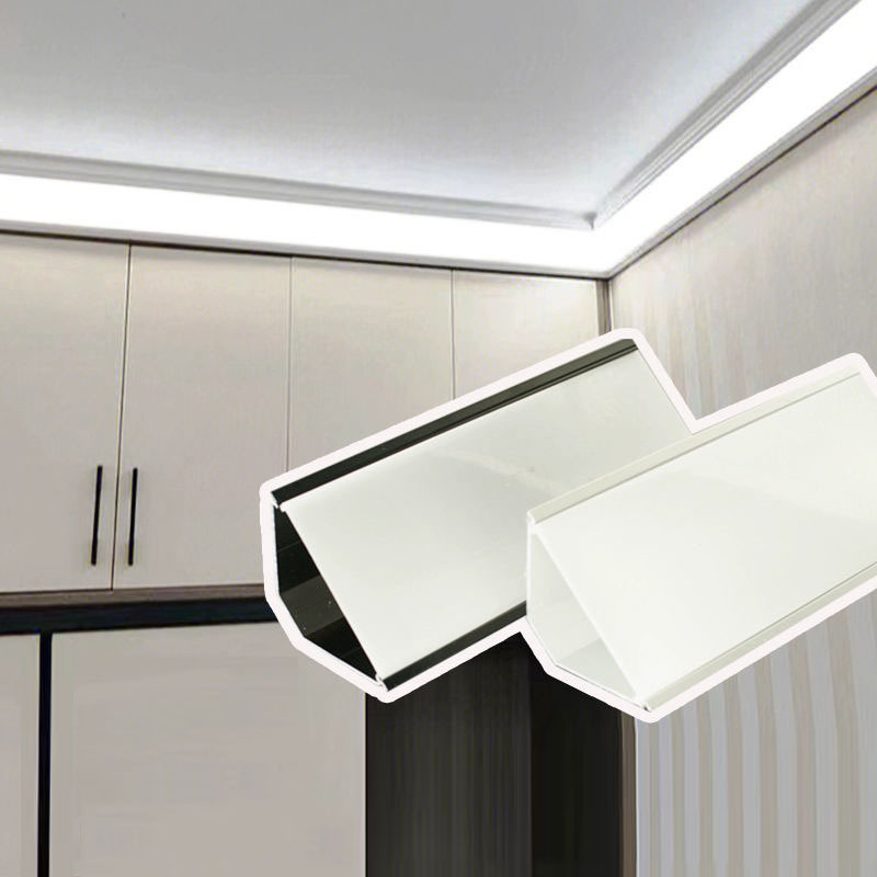 Surface Mounted Ceiling Long Strip Lamp 90 Degrees Linear Led Aluminum Profile Top Corner Mount LED Linear Light