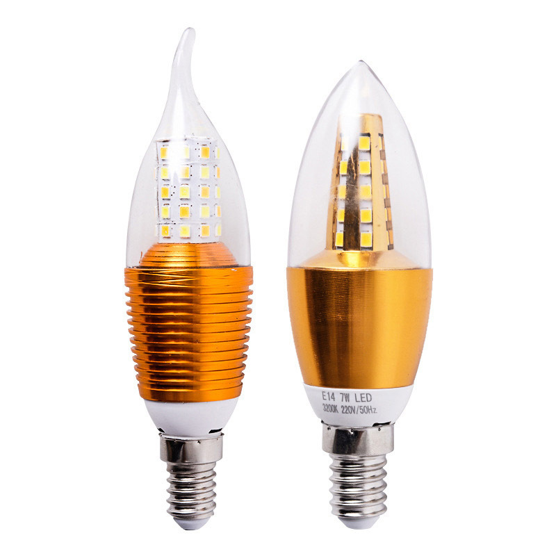 Aluminum Shell 220V 9W E27 E14 Led Bulb E12 B22 Led Candle Light