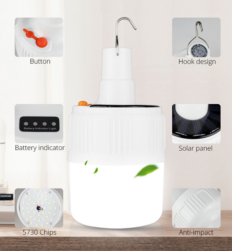 Solar Power Rechargeable Led Solar Emergency Bulb