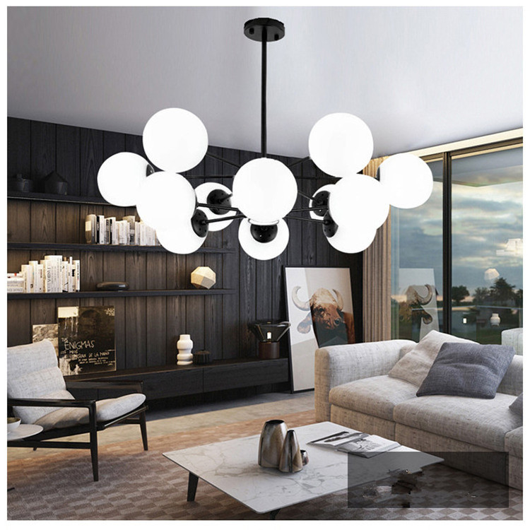 Modern American type living room hotel all brass ceiling light Brass Led chandelier pendant Light