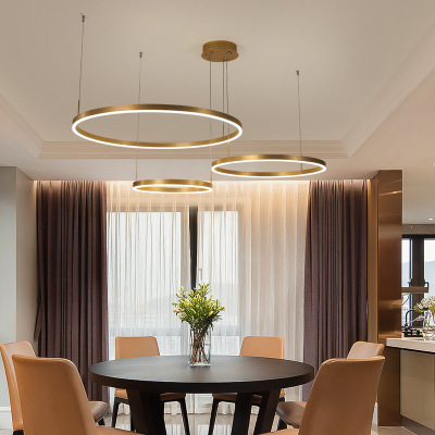 Home Indoor Led Ceiling Lighting Super Gold Ring Round Lamp Pendant Lights Modern Led Chandelier