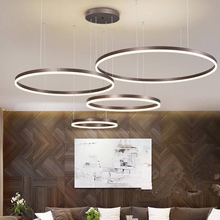 Home Indoor Led Ceiling Lighting Super Gold Ring Round Lamp Pendant Lights Modern Led Chandelier