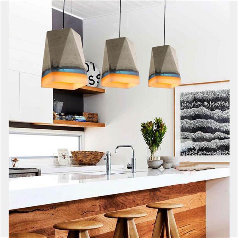 Modern indoor cement ceiling lamp Silicone shade chandelier light hanging pendant lighting fixture