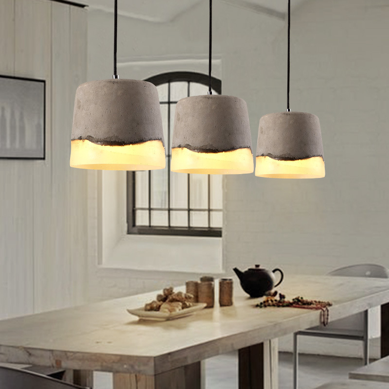 Modern indoor cement ceiling lamp Silicone shade chandelier light hanging pendant lighting fixture