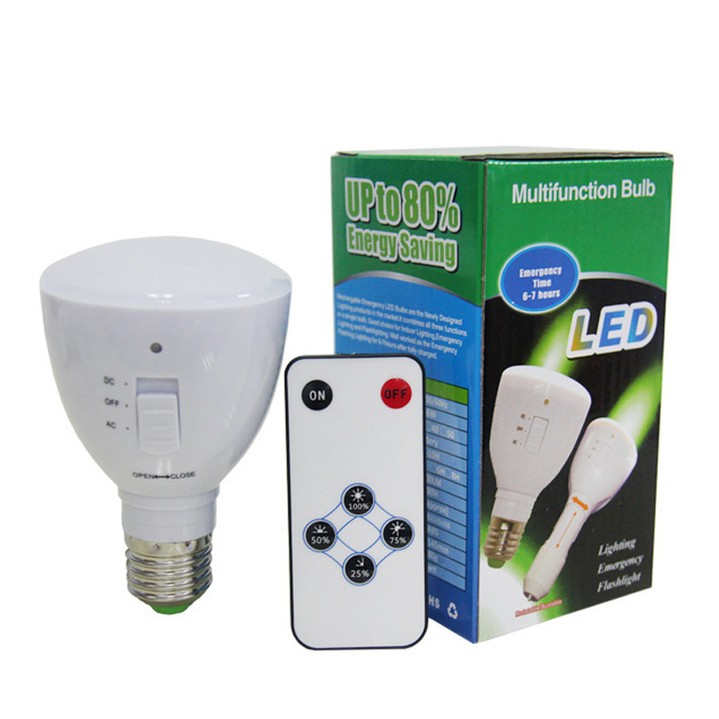 Remote control E27 5W Emergency LED Light Bulb Rechargeable Lamp Portable LED Lantern Tent Light with Built-in Battery