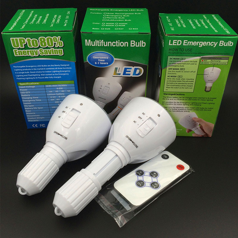 With Remote Control LED Intelligent Rechargeable Emergency Bulb 9W