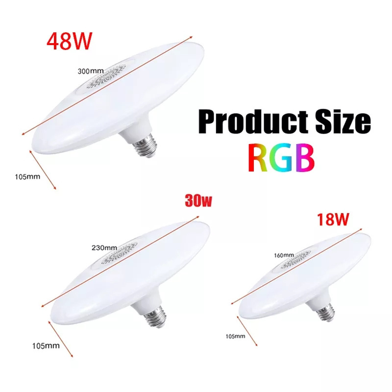 Remote Control Wireless Speaker E27 RGB+White Dimmable Smart UFO Music Bulb