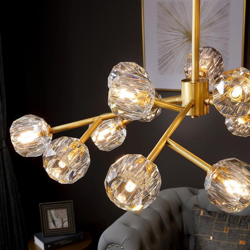 Luxury Golden Bedroom Living Room Modern Crystal Ceiling Chandeliers Pendant Light