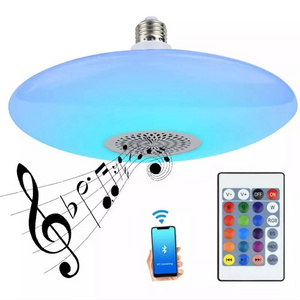 Remote Control Wireless Speaker E27 RGB+White Dimmable Smart UFO Music Bulb