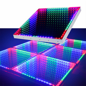 LED 3D Mirror Dance Floor Toughened Glass Led Dance Panel Stage Light for Disco Wedding Night Club