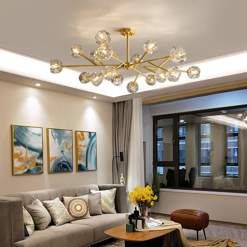 Luxury Golden Bedroom Living Room Modern Crystal Ceiling Chandeliers Pendant Light