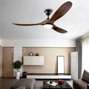 60 Inch DC Industrial Vintage Wooden LED Ceiling Fan Decorative Blower Wood Retro Ceiling Fans With LED Lights Remote Control