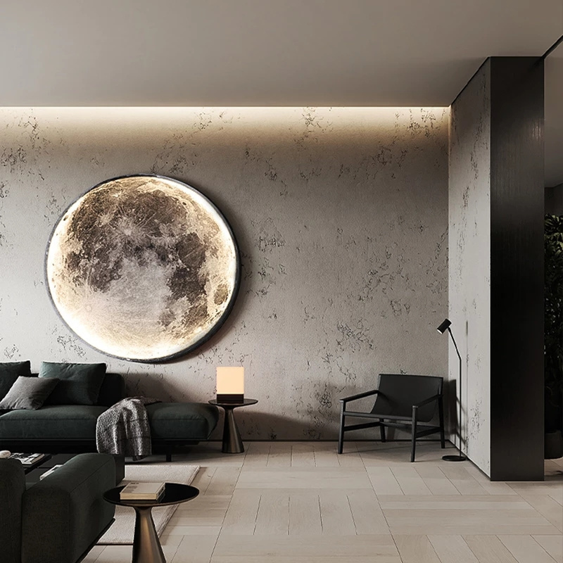 Bedroom Living Hall Room Lighting Fixture Modern Moon Wall Lamp