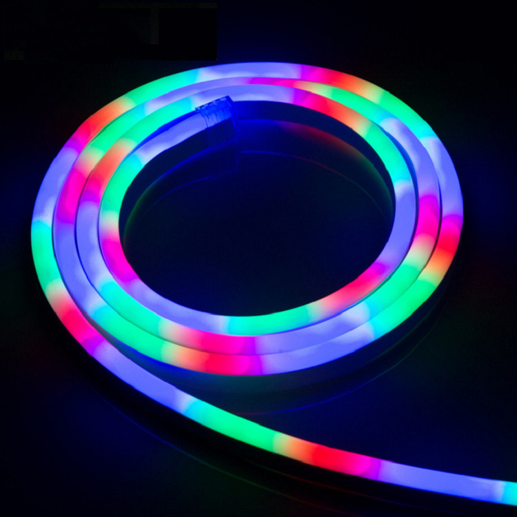 Ip67 Outdoor 14mm 16mm 20mm 24V Addressable DMX RGB 360 degree Pixel Round Led Neon Flex 12V