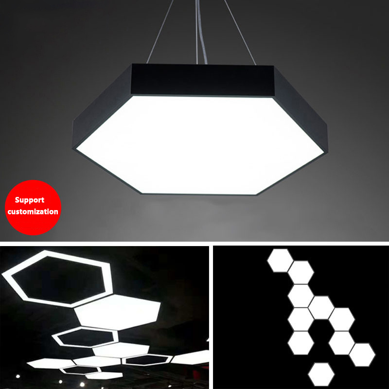 Led Lamps Office Chandelier Creative Hexagonal Round Simple Y-shaped splicing Special-Shaped Chandelier Gym Office Light