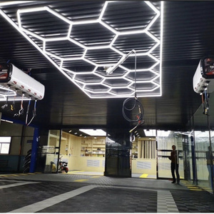 Discount Hexagon Led Garage Light System Honeycomb Hexagrid Auto Detailing Lights Hot Sales