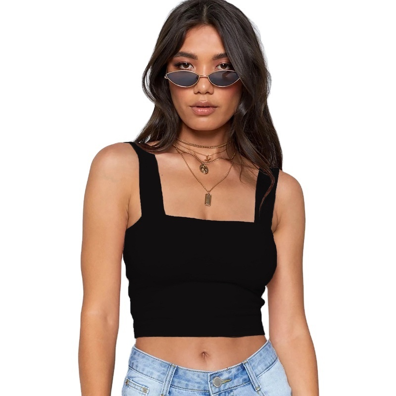 Premium Quality Solid Color Tank Top Best Selling Fashionable Sexy Streetwear Midriff Baring Short Top for Summer